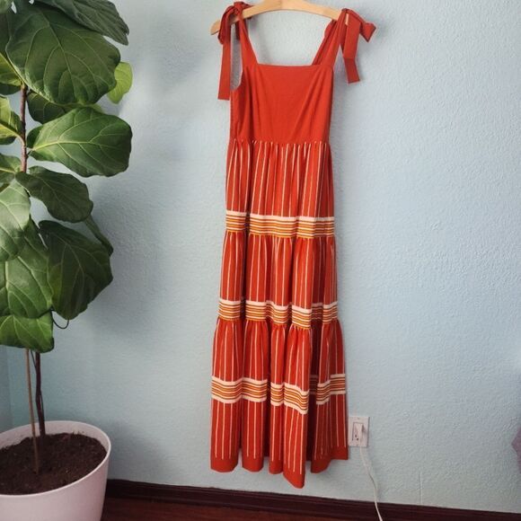 A loves A shoulder straps square neck smocking back top bohemian maxi dress - Picture 2 of 15